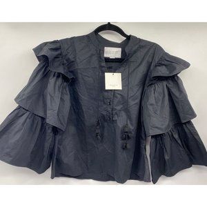 THESHIRT Rochelle Behrens Women Size Small Shirt High Gingham Blouse